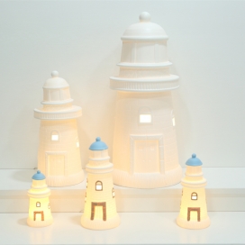 CERAMIC OCEAN DECOR LISGHTHOUSE WITH LED